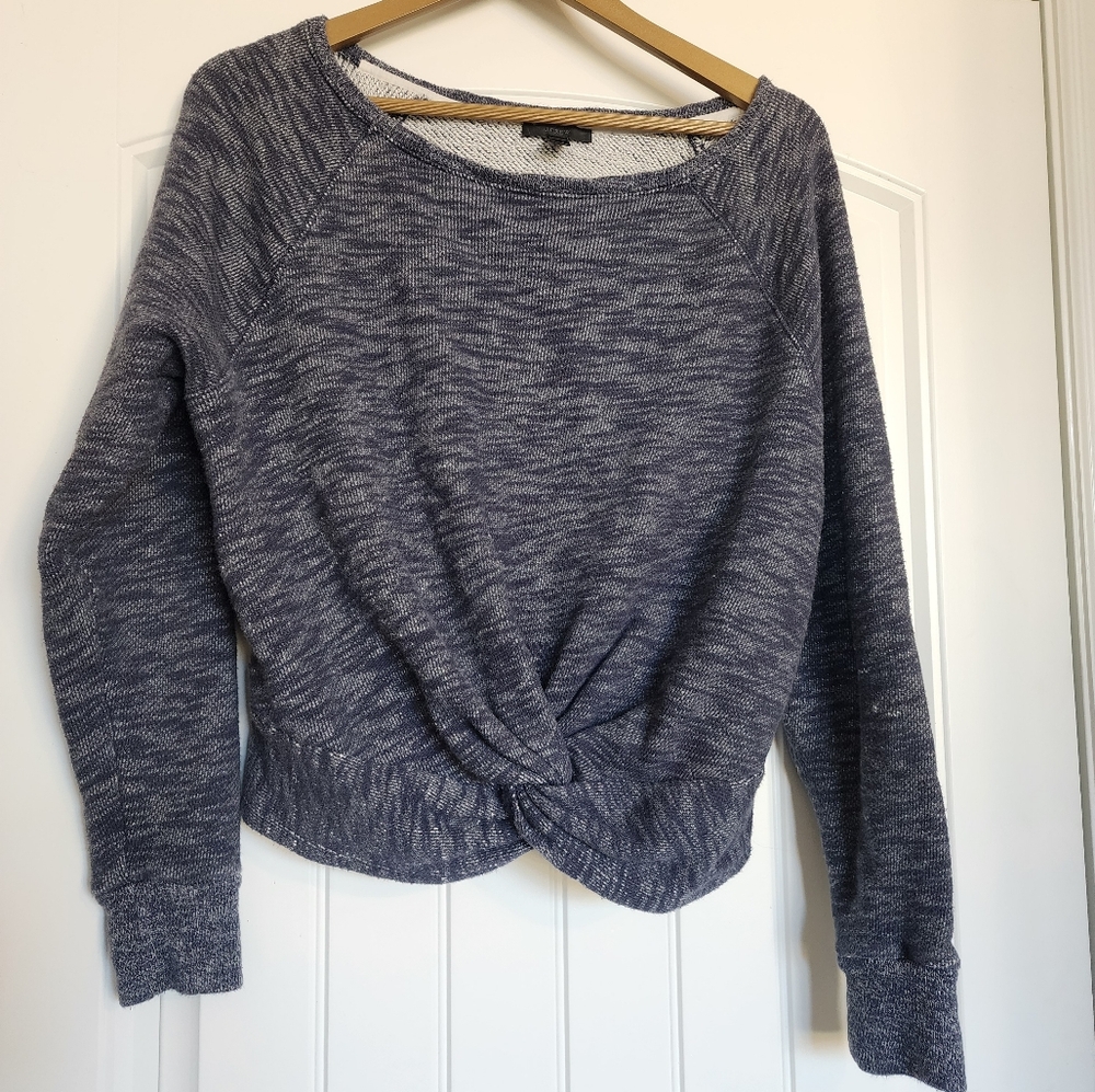 J. Crew blue crewneck twist knot front small/medium
